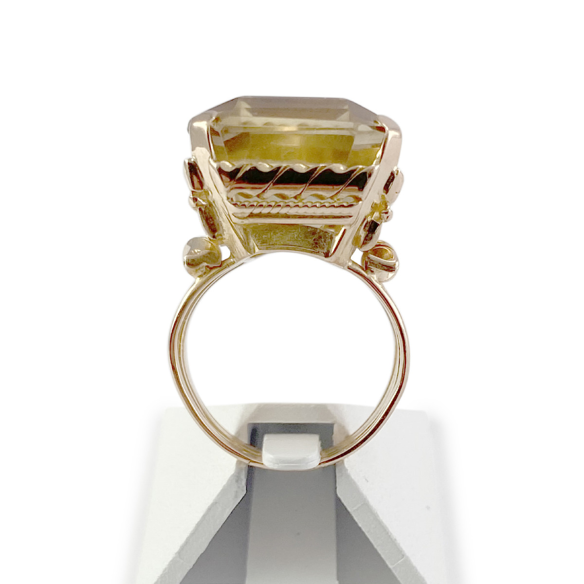 Bague d'occasion or 750 jaune quartz fumé