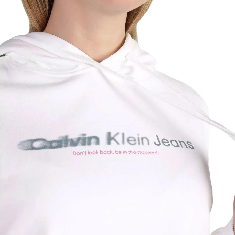 Calvin Klein Jeans Sweat à capuche Blanc Femme Calvin Klein Jeans Slogan