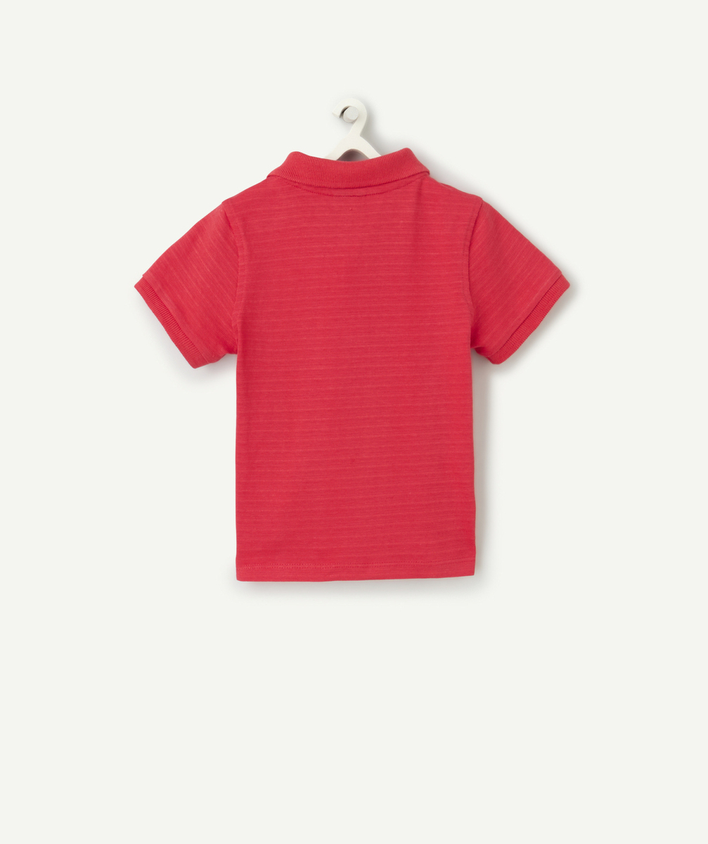 polo manches courtes garçon en coton rouge