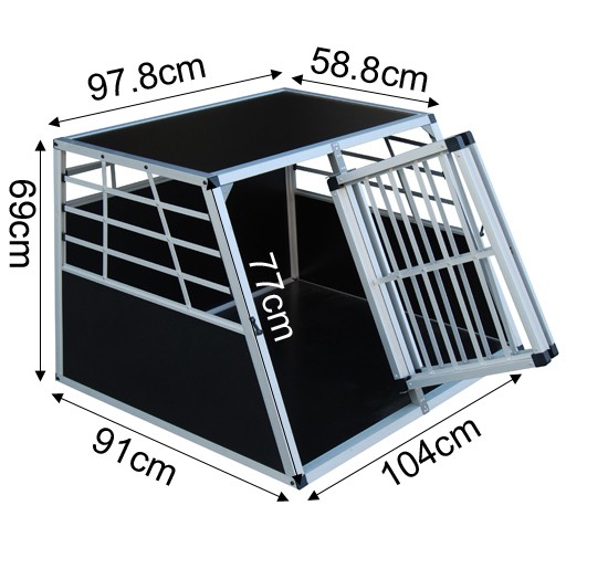 Hundebox Doppelbox Alu M hellbraun