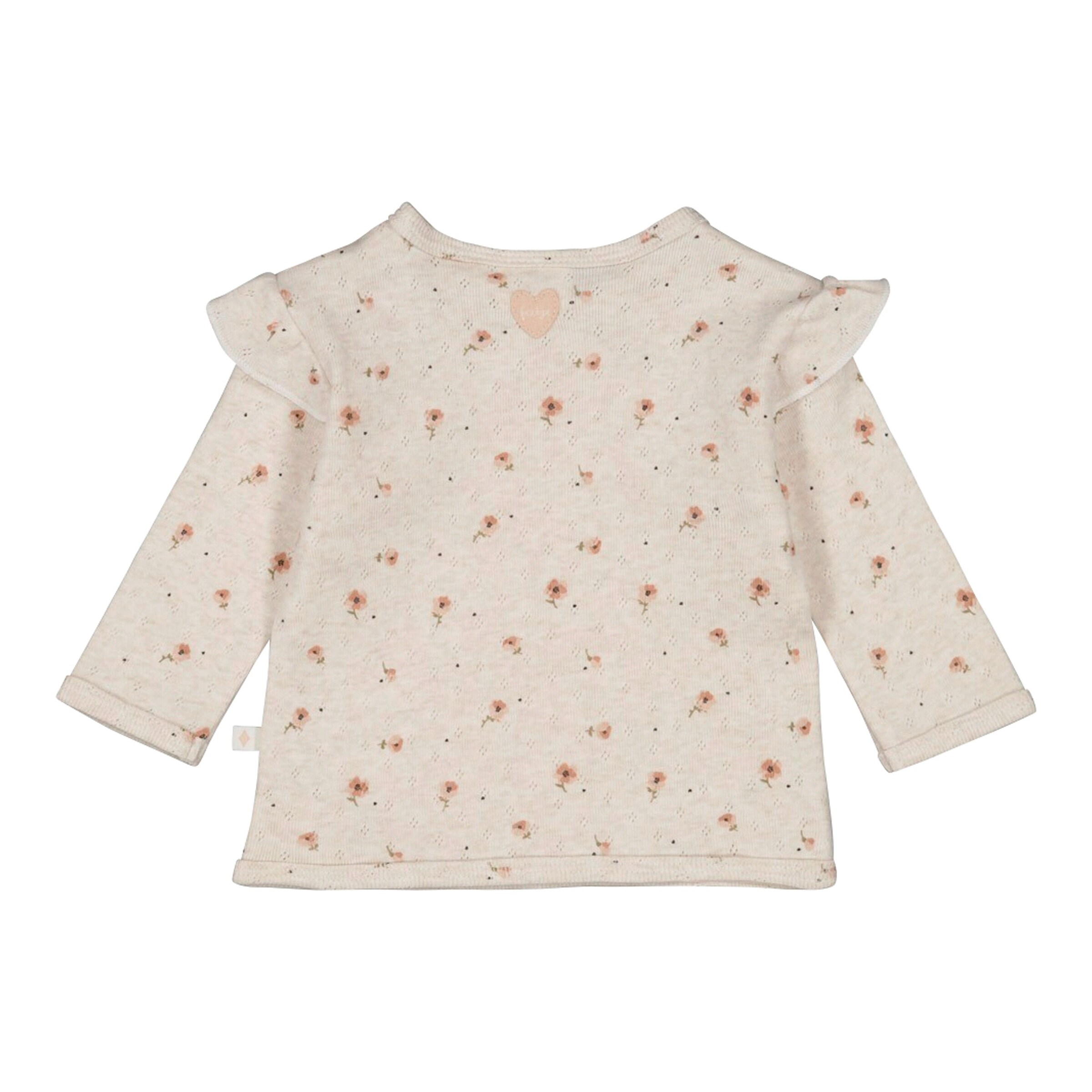 Feetje Ajour-Wickelshirt langarm Blumen beige melange/rosa