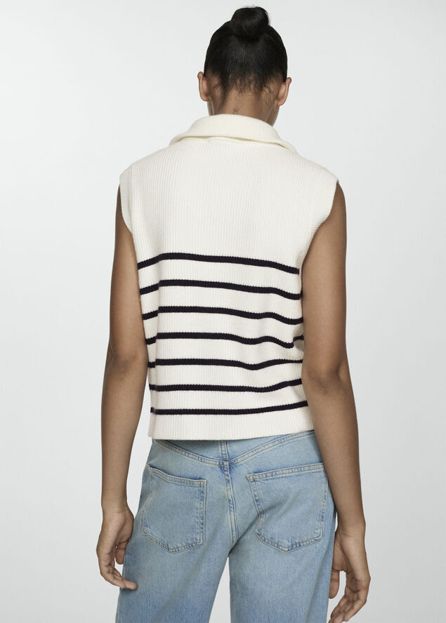 MANGO Knitted gilet with zip Navy