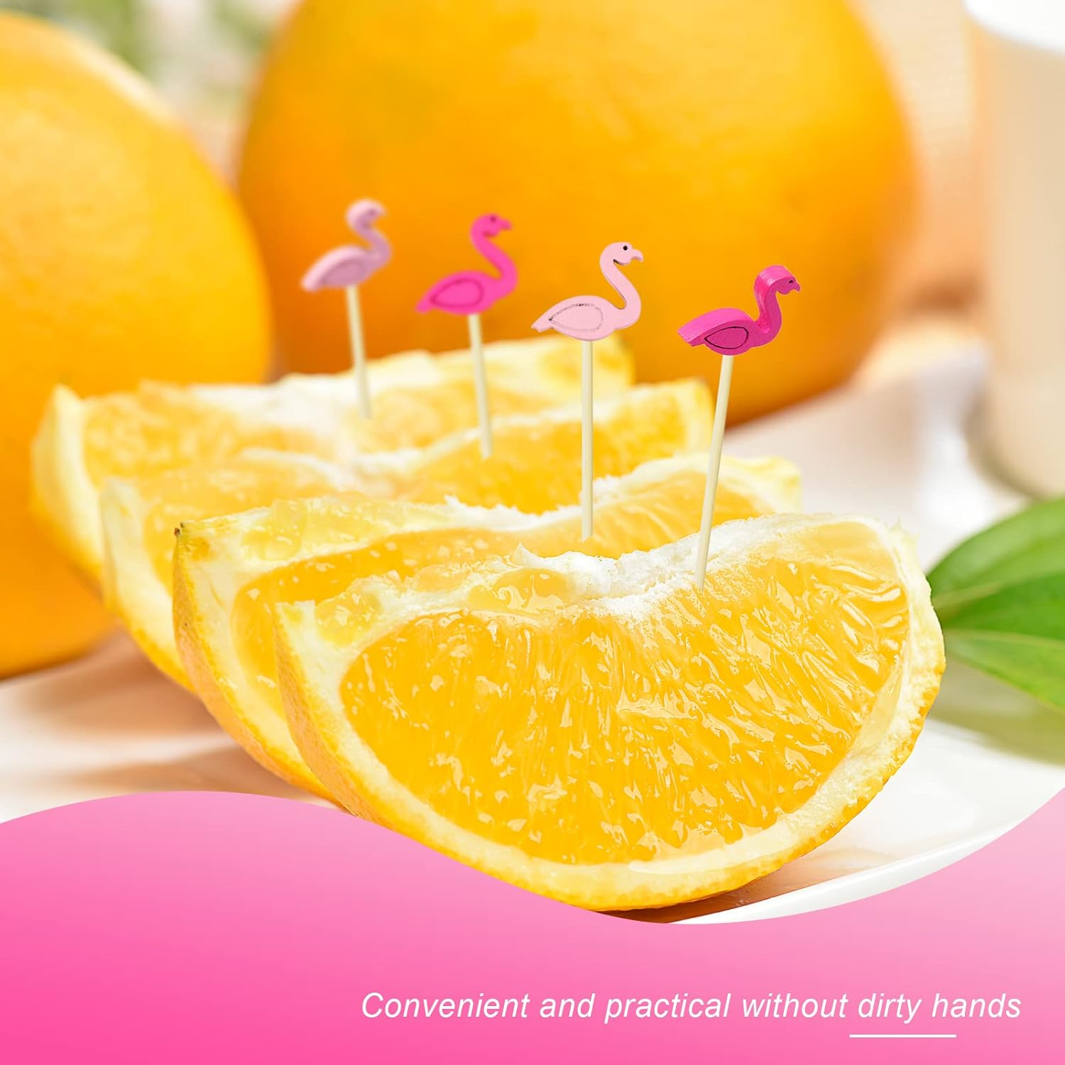 (95er Set) Cocktail Sticks Fingerfood Sommer Party Spiesse Deko Zahnstocher - Flamingo