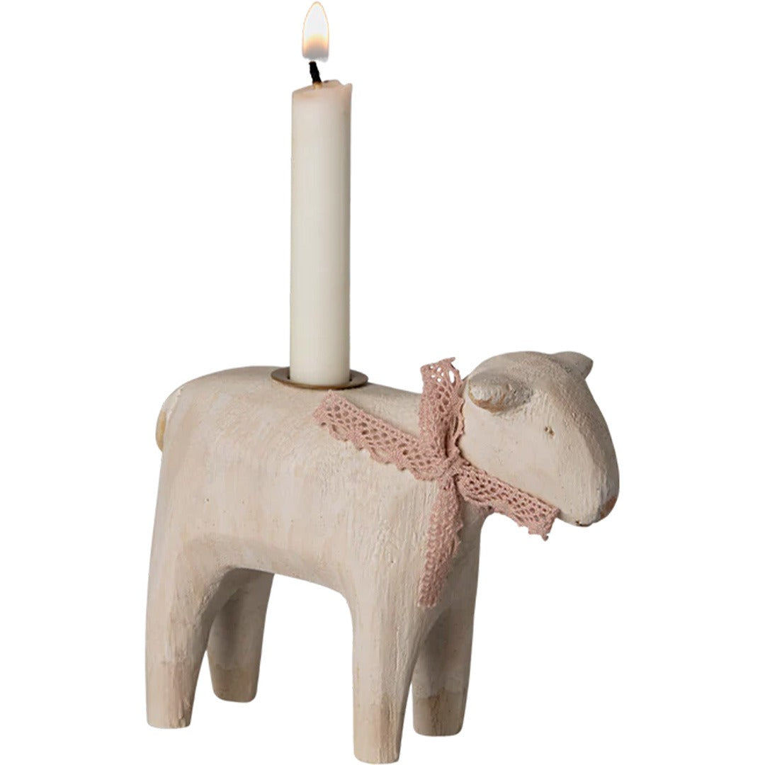 Maileg kaarshouder lam - roze - 8 cm