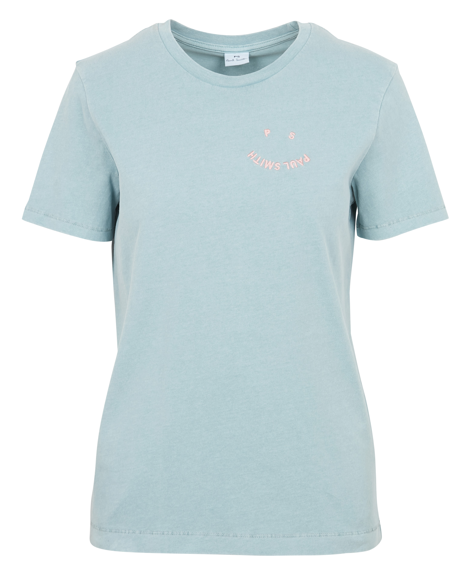 Tee-shirt col rond brodé en coton BIO | Bleu