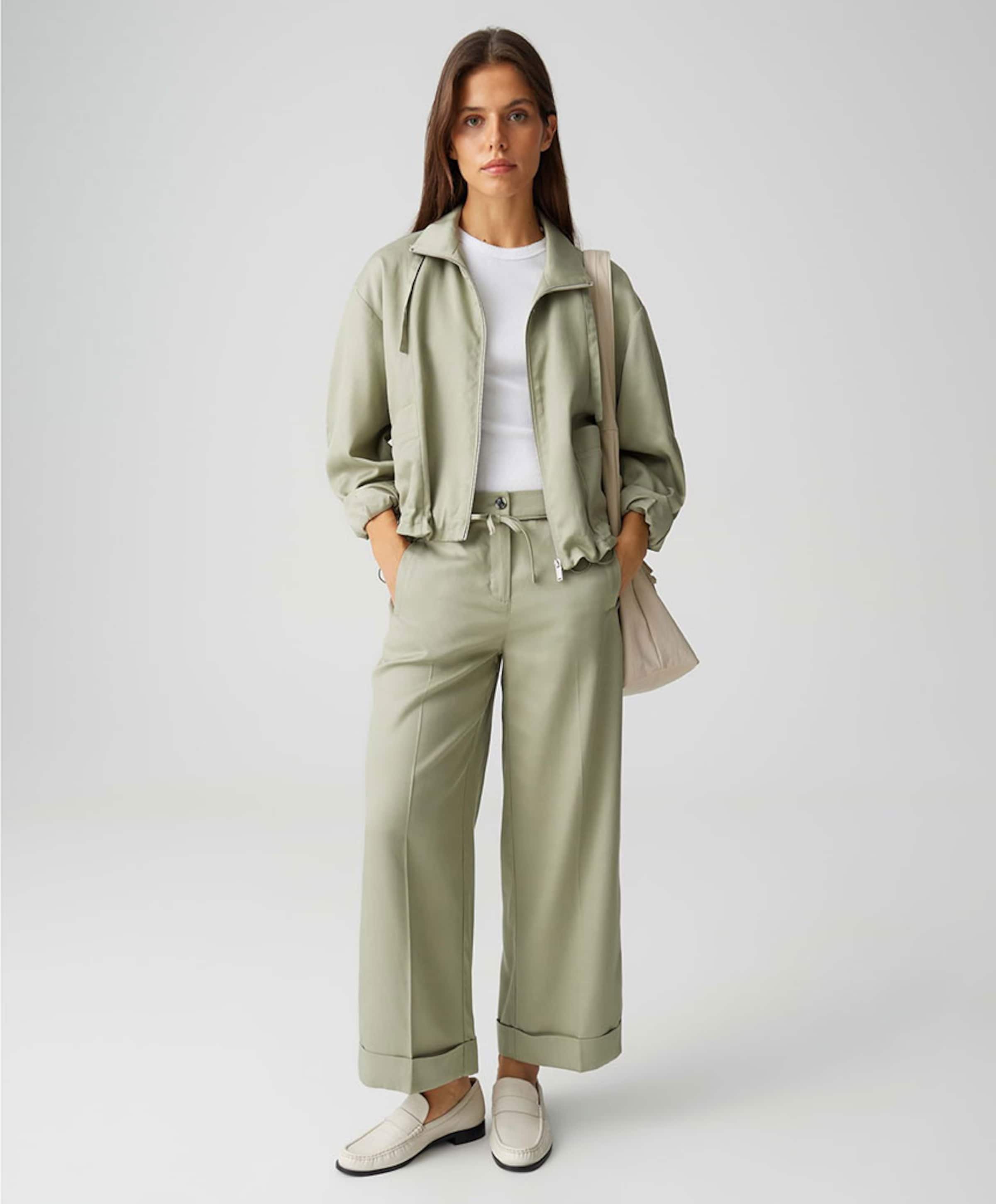 OPUS Meeri bloom dames broek groen