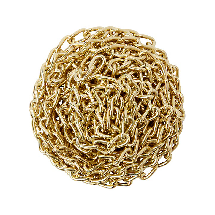 Chaîne non soudée nouée en acier laitonée Diall ø2 mm, 2.5 m