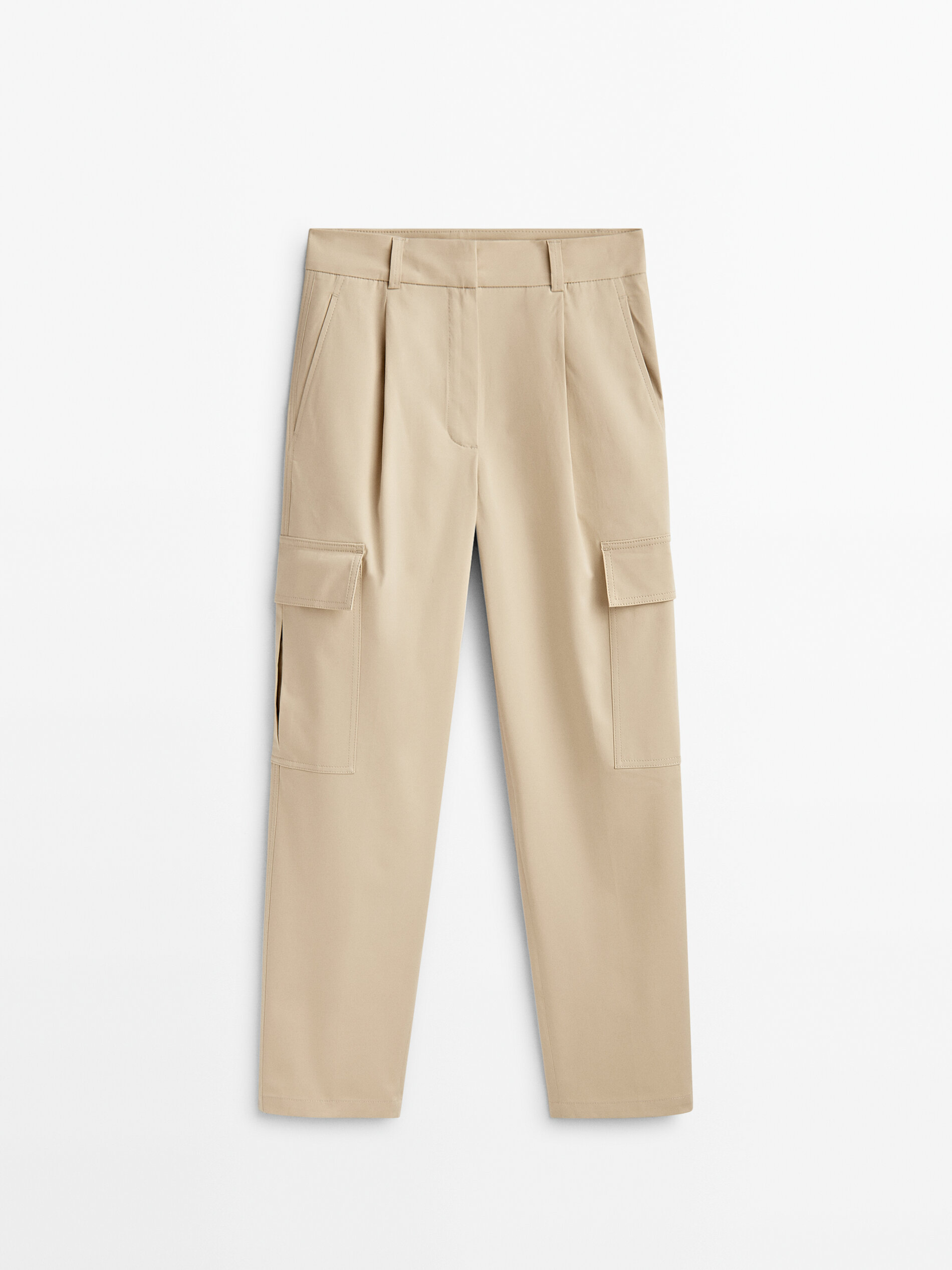 Calça cargo com bolsos grandes - BEGE