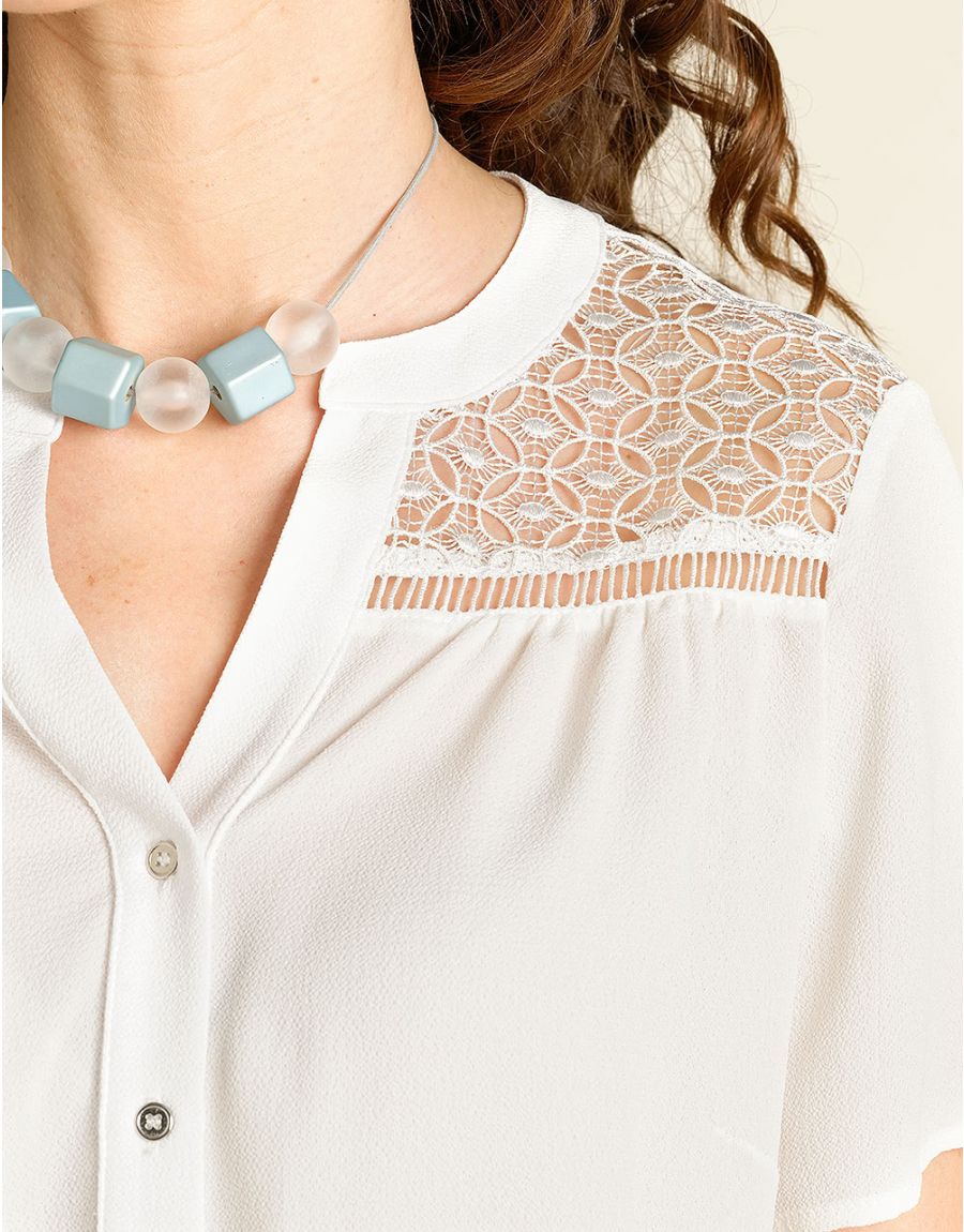 Blouse dentelle écru