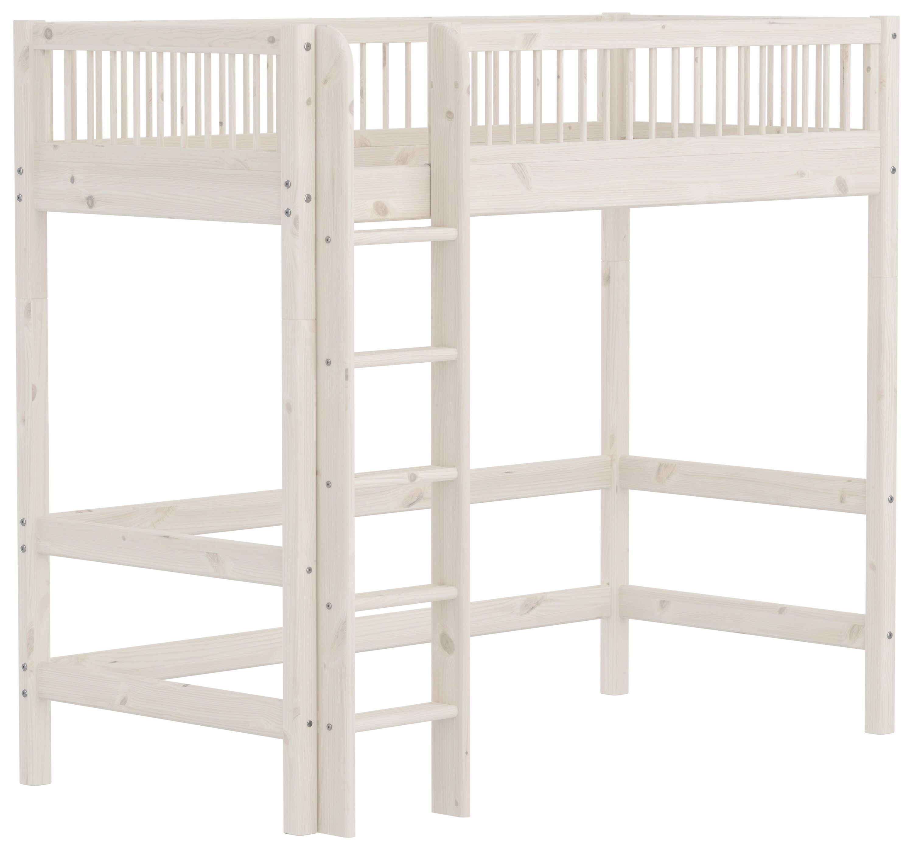 Flexa CLASSIC Leiter gerade Hochbett - White Wash / B: 110.0 cm x T: 210.0 cm x H: 184.0 cm