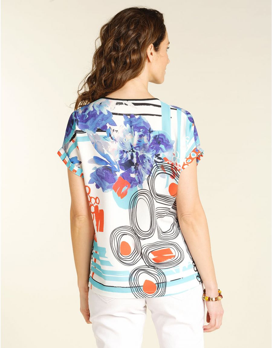 Blouse imprimée bleu