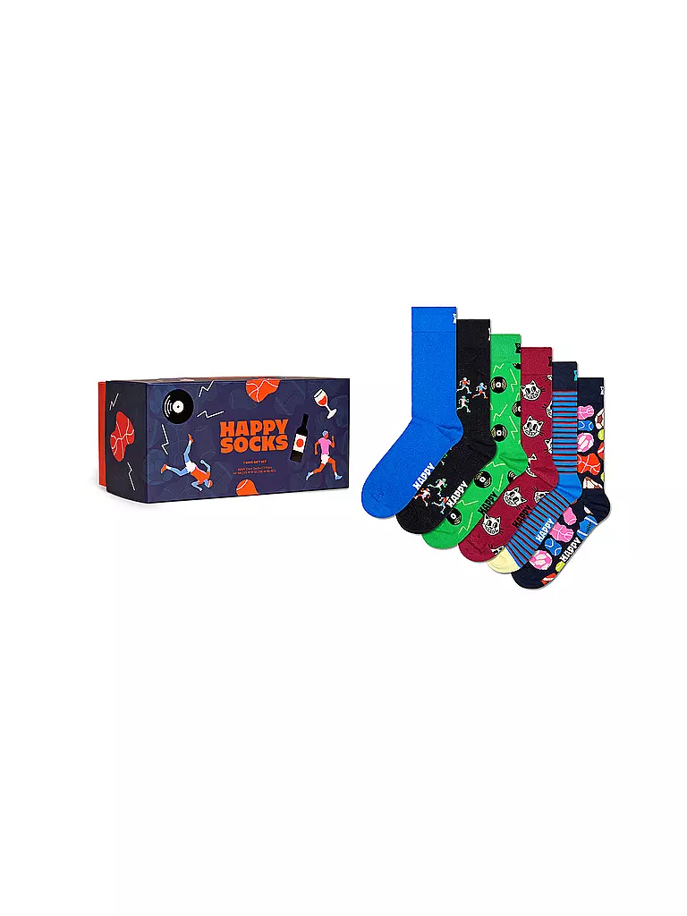 HAPPY SOCKS Herren Socken GIFT SET 7er Pkg 41-46  blau