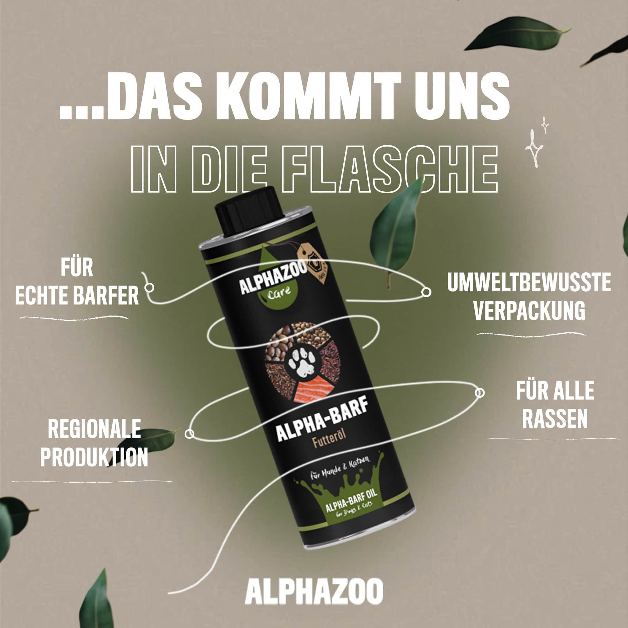 ALPHAZOO Alpha-Barf Futteröl für Hunde und Katzen