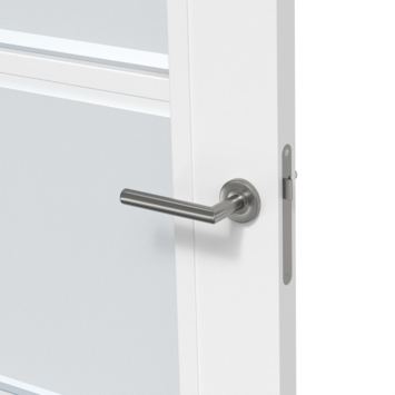 Arne & Bodil binnendeur ABB103 mat glas met blanke rand - wit afgelakt - glaslat wit