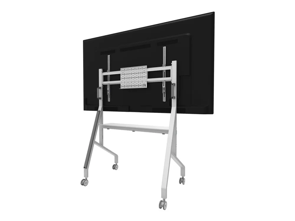 Neomounts Move Go FL50-525WH1 - Vogn med hjul - for fladt panel - låsbar - stål - hvid - skærmstørrelse: 55