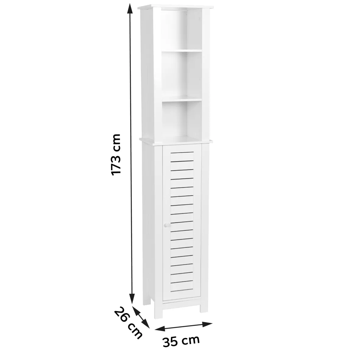 Meuble colonne salle de bain (35 x H173 cm) Santorin Blanc