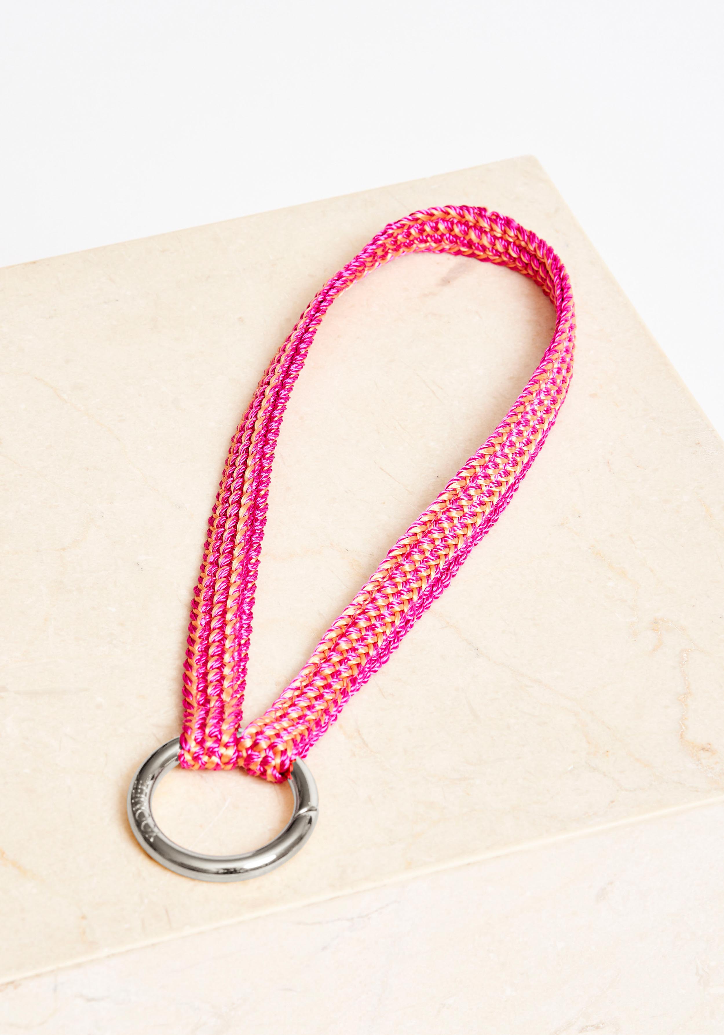 YOOMEE Mini-Schlüsselband Keychain Fatima Pink Love Silver