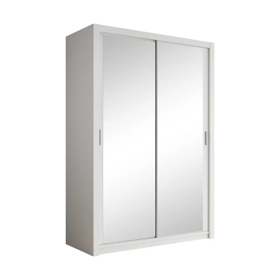 Meubella - Kledingkast Blake - Wit - 150 cm - Met spiegel