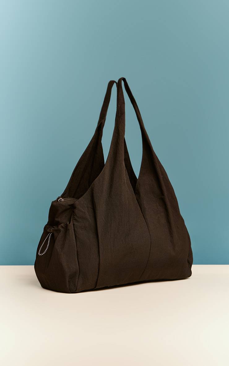 Noir Sac À Bandoulière En Nylon Avec Cordon De Serrage