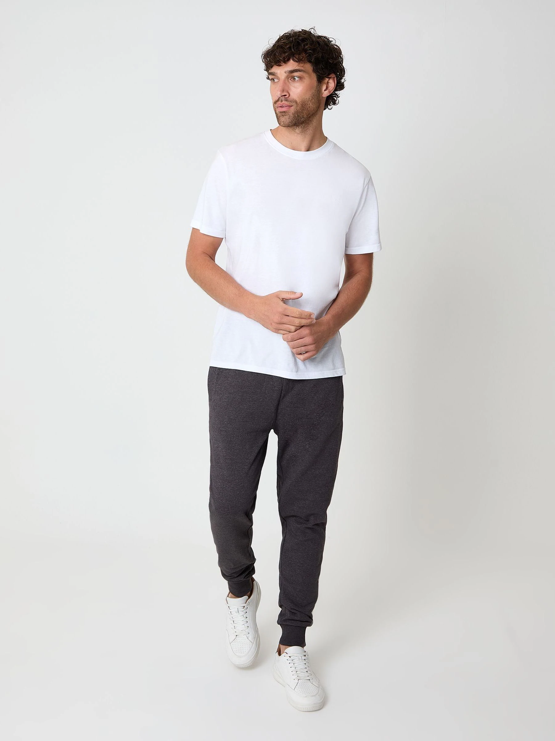 Grijs - Threadbare - Katoenen Blend joggingbroek