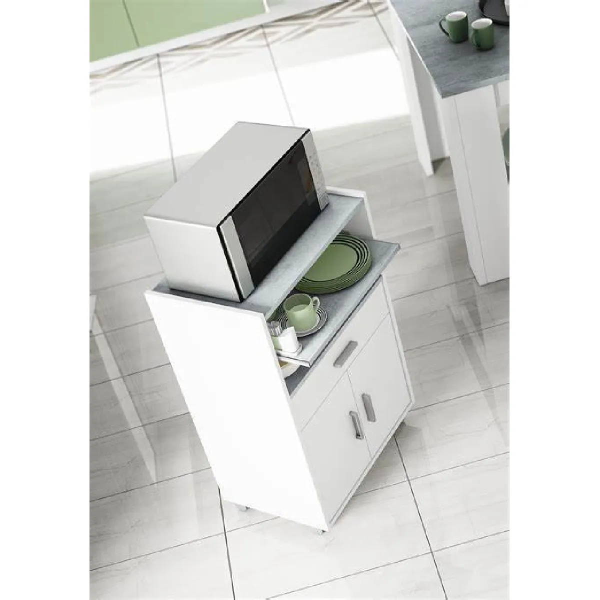Alter Meuble d'appoint avec roulettes - Blanc