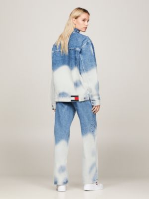 Jaqueta jeans trucker ombré bissexual
