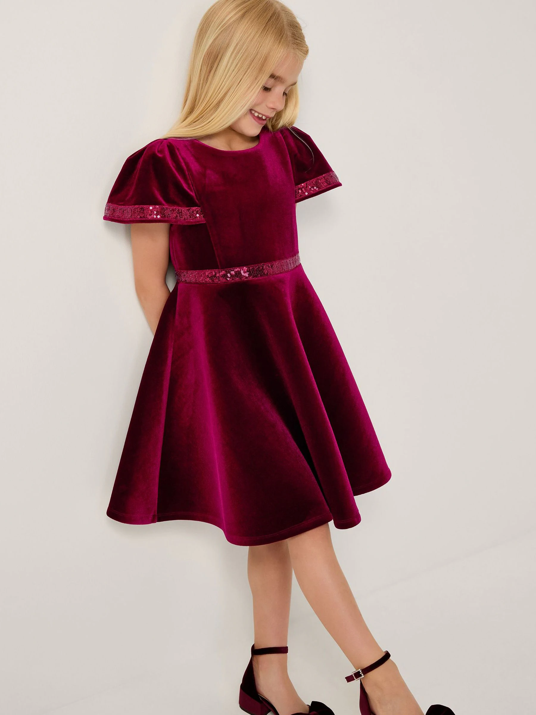 Monsoon Viola Sequin Velvet Party Dress