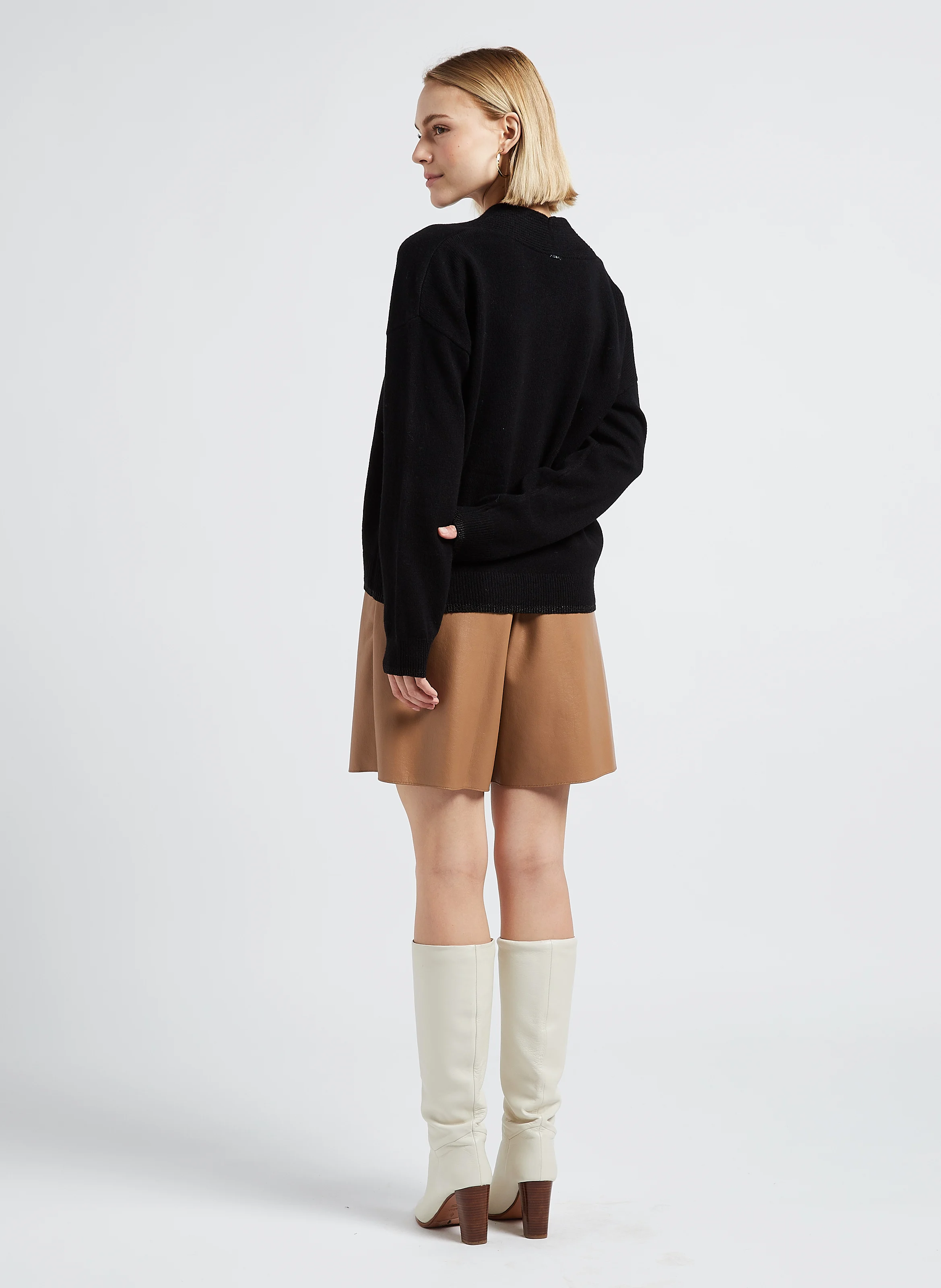 PIERA - Short fluide enduit| Beige