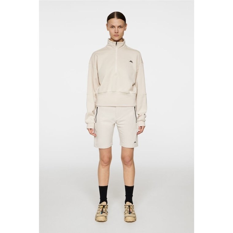 J.Lindeberg Lucia Zip Mock Neck Moonbeam