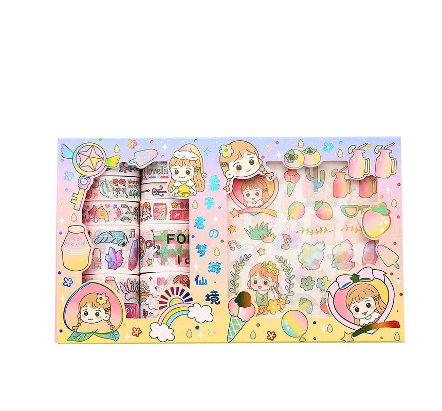 Jun's Journal - Set: Cartoon Masking Tape + Sticker