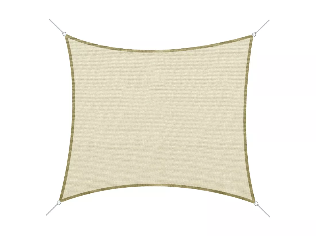 Voile d'ombrage carré 3 x 3 m polyéthylène haute densité résistant aux UV crème