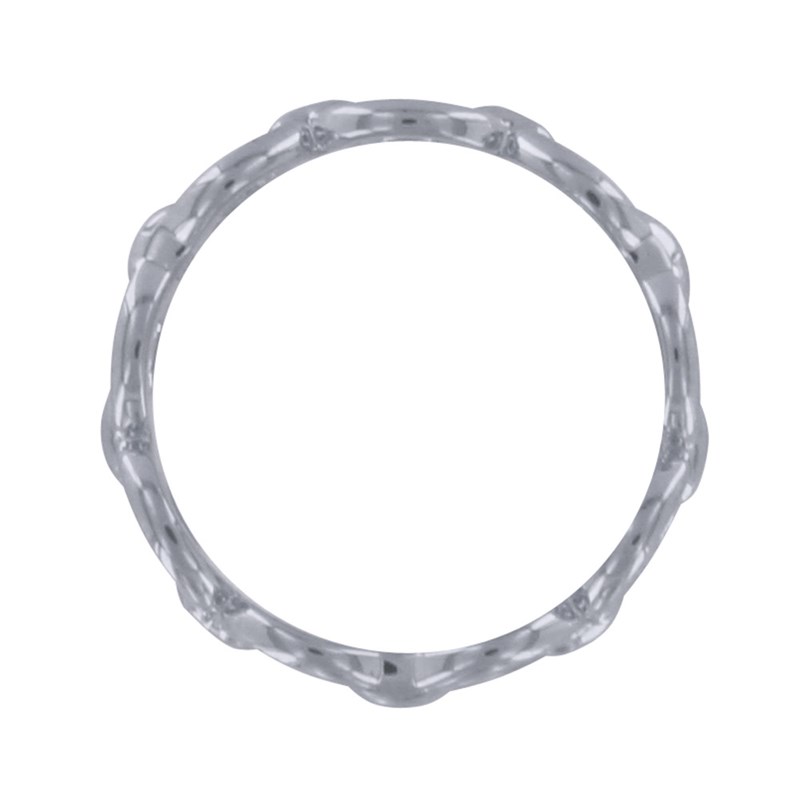 Bague Argent Rhodié Maillons Simple