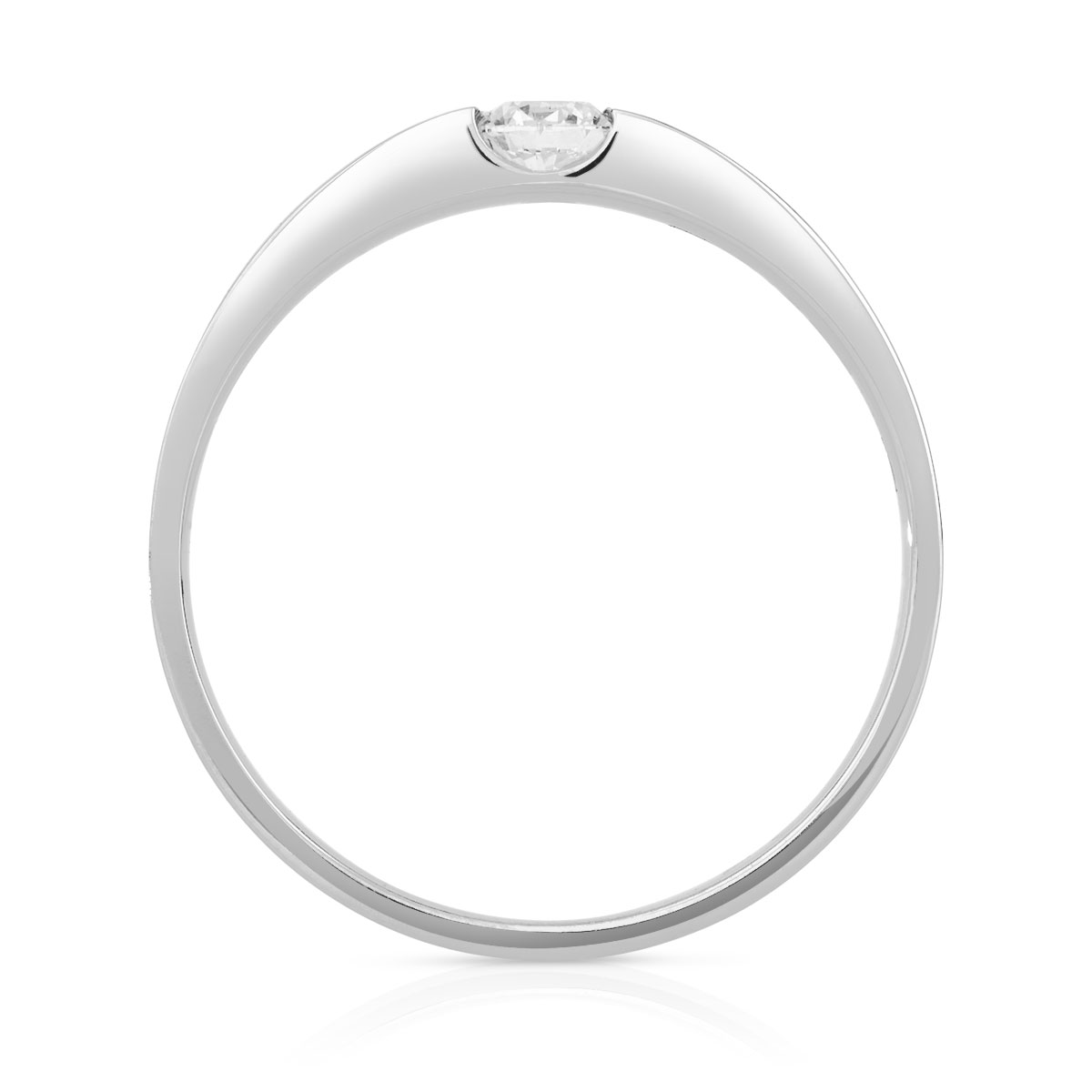 Bague solitaire or 750 blanc diamant 15/100e de ca