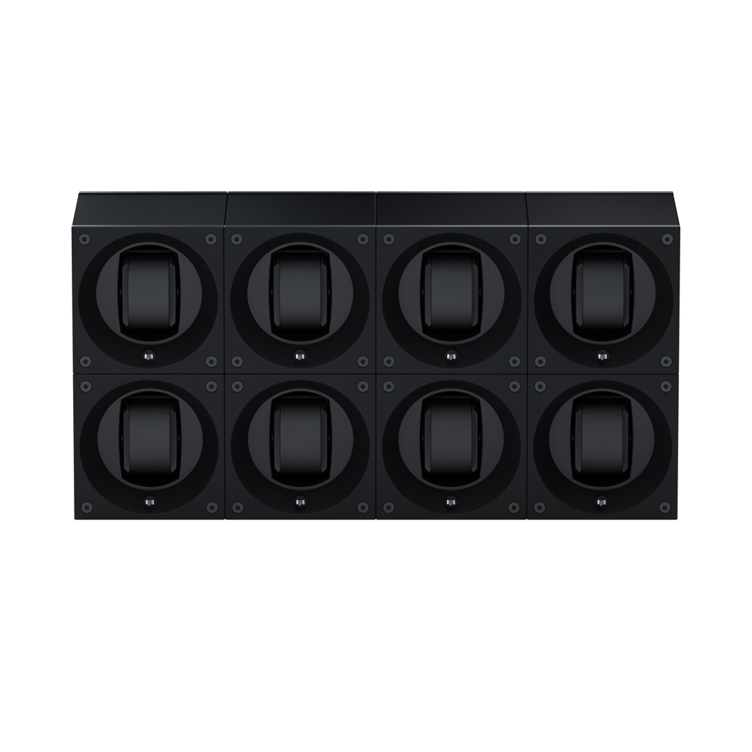 SwissKubik Masterbox Aluminium Schwarz - 8 Uhren