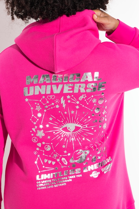 Hoodie, oversized, Rücken-Print, Kapuze