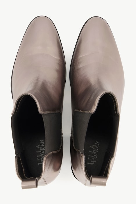 Chelsea-Stiefeletten, Metallic-Lederoptik, Weite H