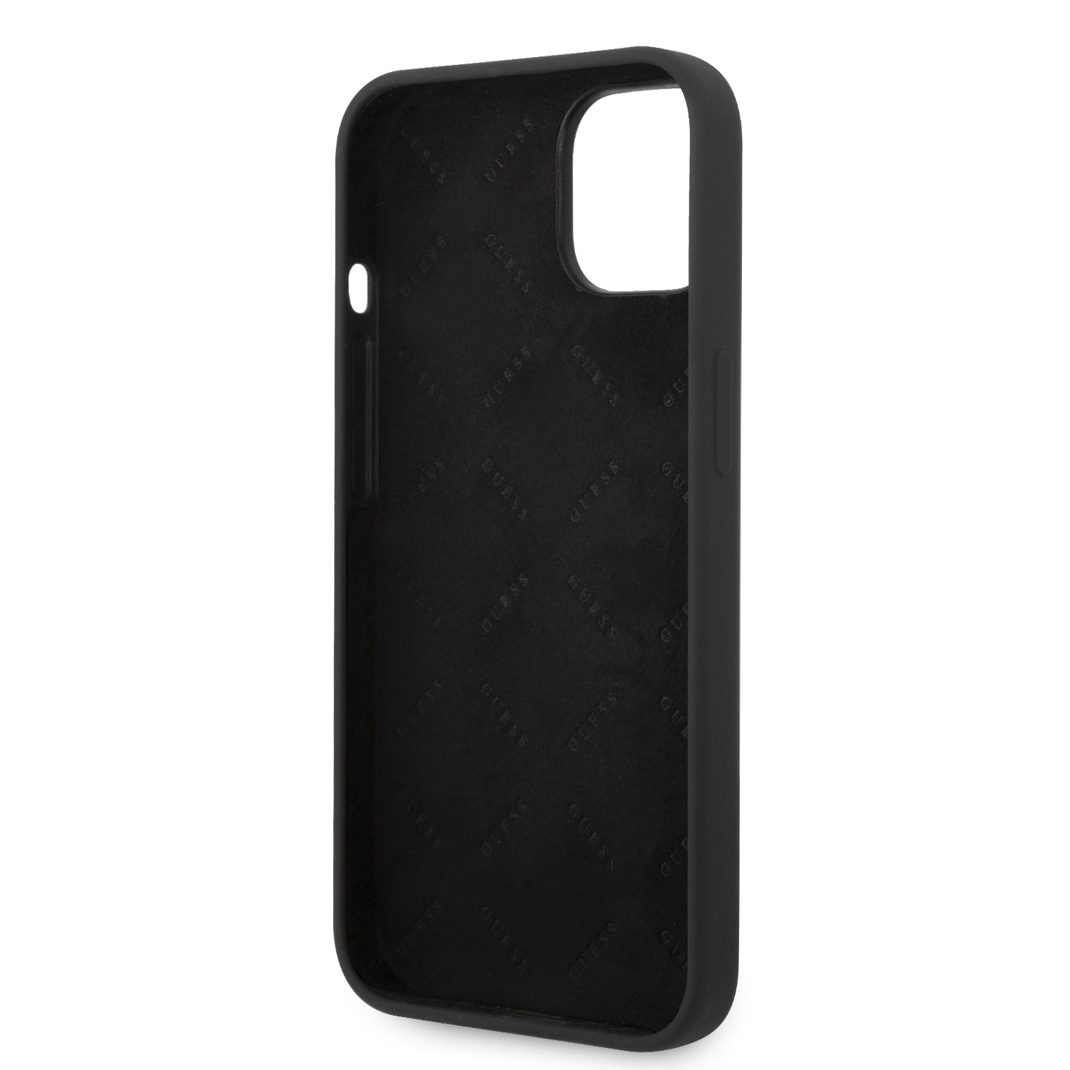 iPhone 14 Silikon Hardcase Hülle Vintage Script (GUHCP14SSLSMK) - Schwarz / Gold