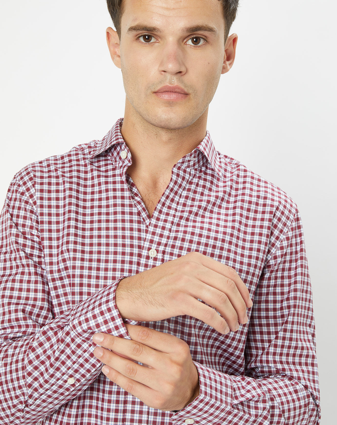 Hackett London Chemise Slim Fit à carreaux vichy rouge/blanc