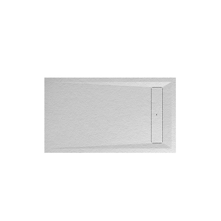 Receveur de douche 80 x 140 cm, résine, blanc, GoodHome Luiro