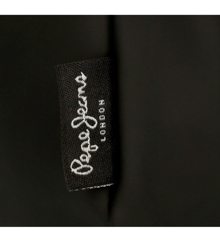 Bolsa transversal Pepe Jeans Ocean, dois compartimentos, preta