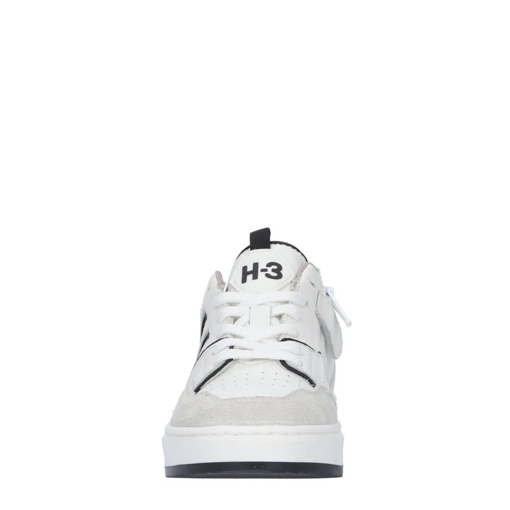 Hip leren sneakers wit/blauw