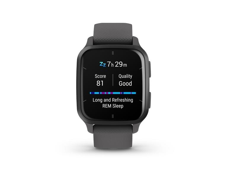 GARMIN GPS-Sportuhr Venu Sq2 Dunkelgrau/Schiefergrau GPS Fitness-Smartwatch