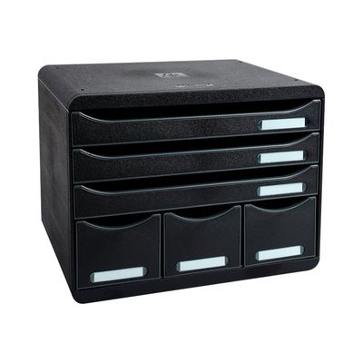 Exacompta Store-Box - Module de classement à l'italienne 6 tiroirs - noir