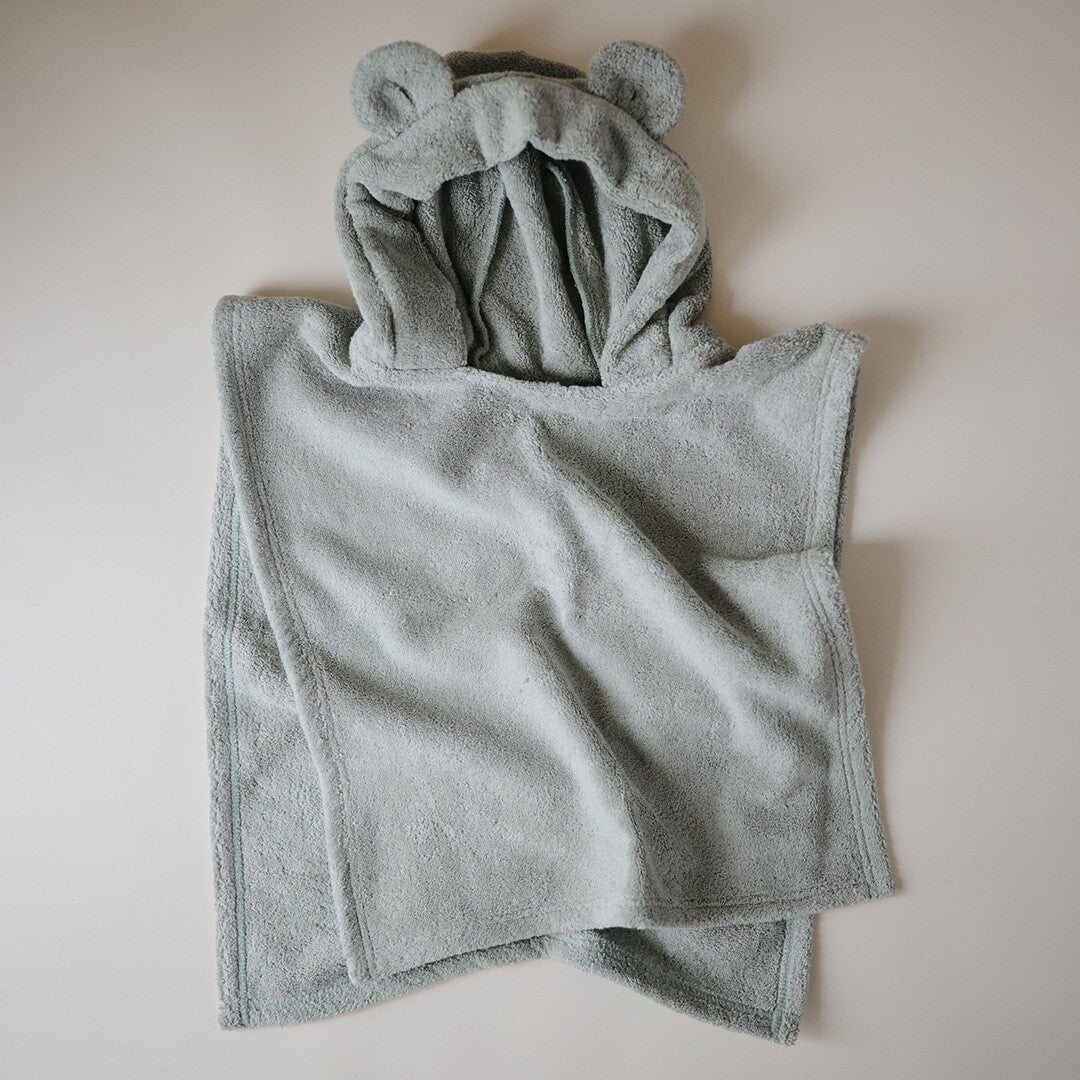 Mushie badponcho beer moss - 1-3 jaar