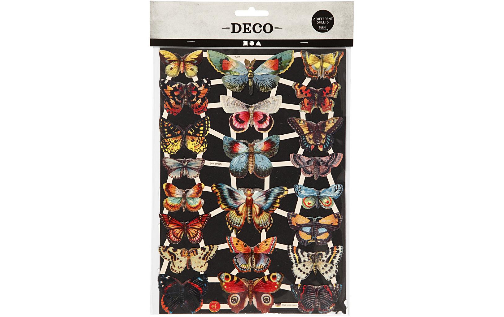 Streudeko Schmetterling 2 BlattVintage-Glanzbilder