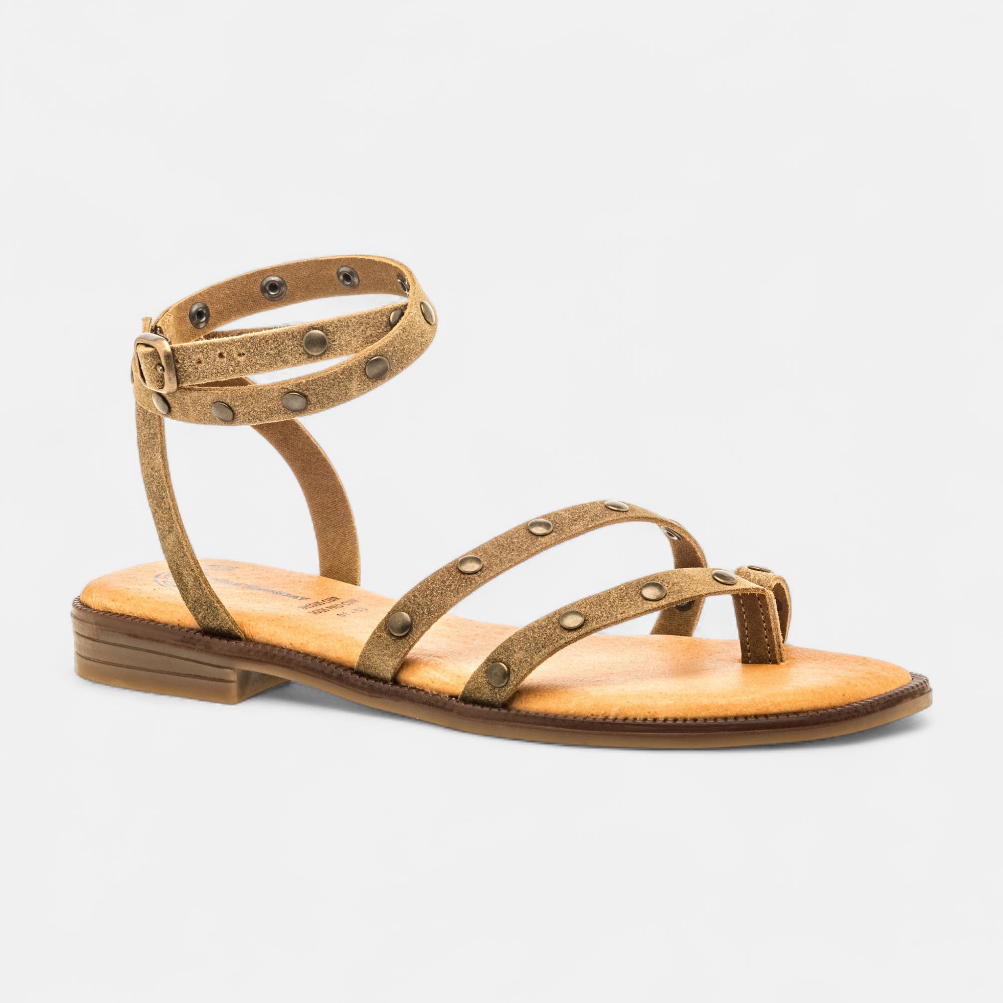 Nu-pieds Femme en cuir taupe