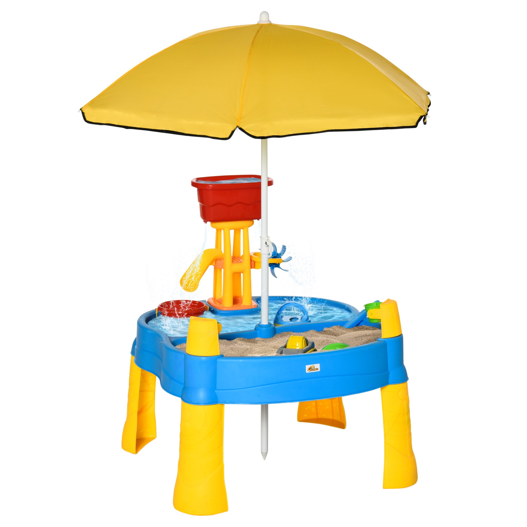 HOMCOM Sandspielzeug mit Sonnenschirm bunt 72,5L x 78B x 81,5H cm