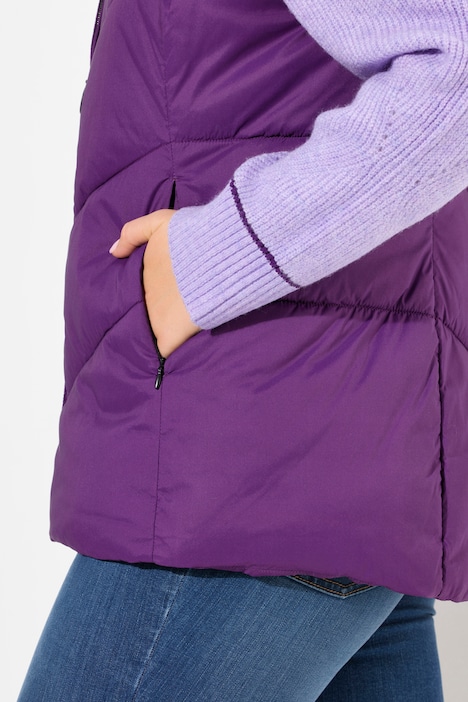 Steppweste, Stehkragen, Zipptaschen, ärmellos