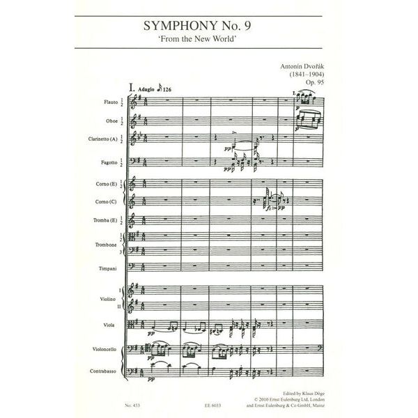 Edition Eulenburg Dvorak Sinfonie Nr. 9 e-Moll