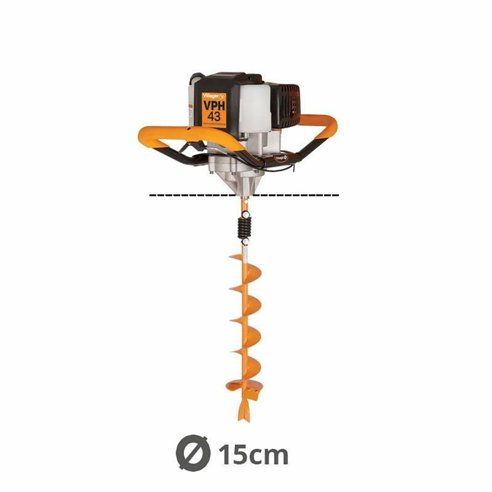 Tarière thermique avec mèche 15cm 43cc 2 temps villager vph 43